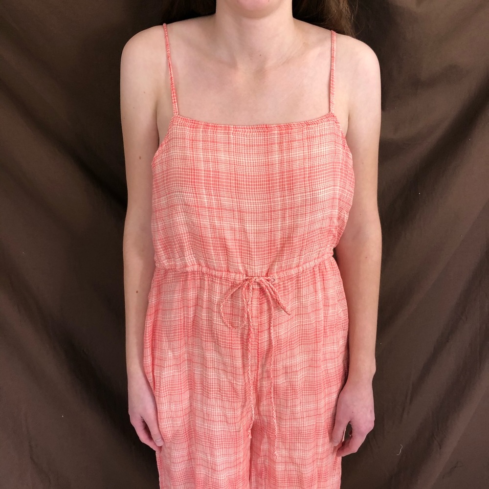 Urban Outfitters Wide Leg Gauze Jumpsuit Plaid - Picture 4 of 6